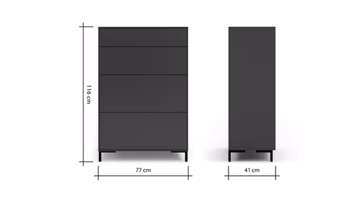 Kommode Medio- Melamin, Schiefergrau