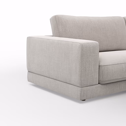 Ecksofa Juni - Ecke links mit 2,5-Sitzer, Stoff, Hellgrau