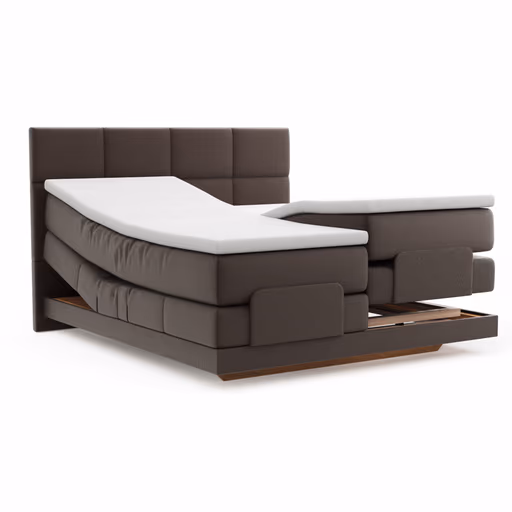Boxspringbett Alpin Luxe - inkl. Kopf- und Fußteil verstellbar, Liegefläche ca. 180x200 cm, Stoff, Dunkelbraun