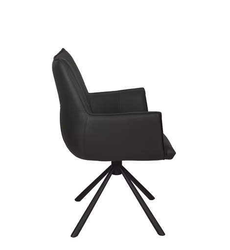 Armlehnstuhl MAKANA - drehbar, Stoff, Schwarz
