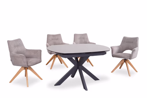 Armlehnstuhl MARYLA - drehbar, Stoff, Cappuccino