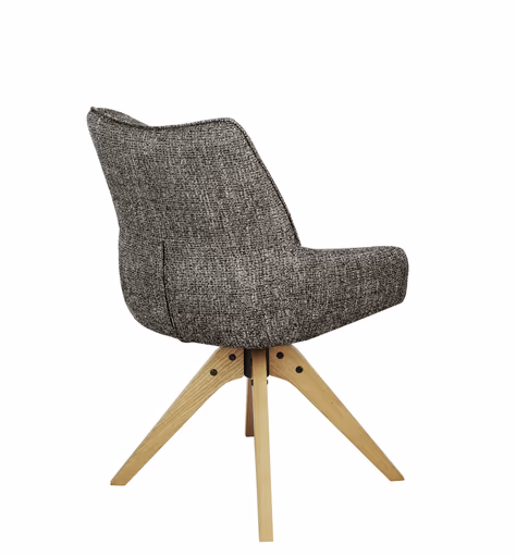 Armlehnstuhl MATTEA - drehbar, Stoff, Braun