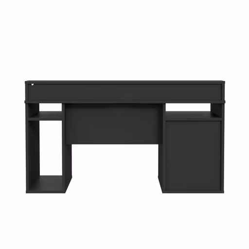 Schreibtisch FJODOR - mit Beleuchtung, Schwarz matt