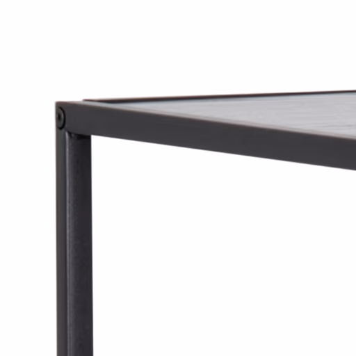 Bücherregal - Esche schwarz, Metall schwarz