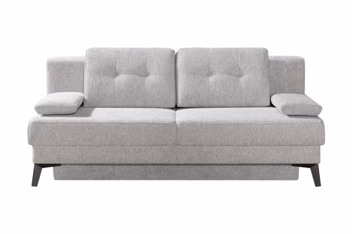 Querschläfer - Schlaffunktion mit Bettkasten, Stoff, Hellgrau