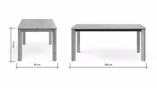 Esstisch Hillsboro - ausziehbar, LB ca. 180x95 cm, Wildeiche massiv