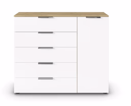 Kommode RIPP- Eiche Dekor, Weiß