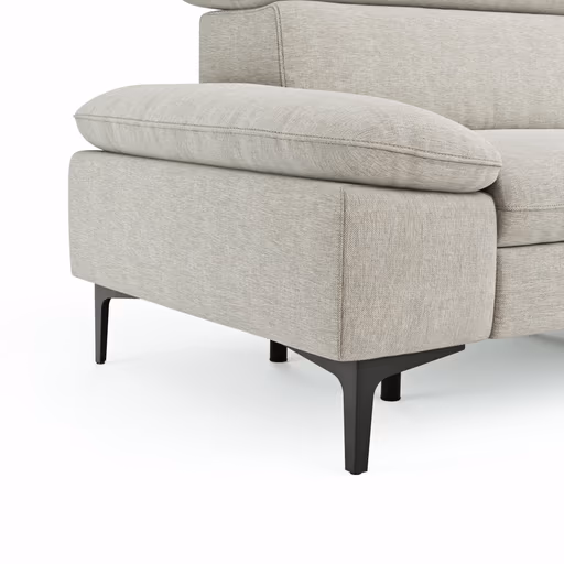 Sofa Felipa - 3-Sitzer inkl. Relaxfunktion (motorisch) und Kopfteil verstellbar, Stoff, Natur