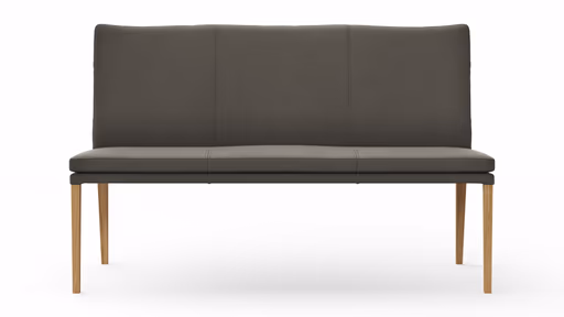 Polsterbank Tuma - Breite ca. 155 cm, Leder, Graubraun