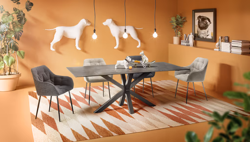 Esstisch ABBIGAIL - LB ca. 200x100 cm, Schwarz