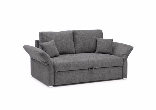 Sofa JORDEN - 2,5-Sitzer, inkl. Schlaffunktion, verstellbare Armlehnen, Stoff, Dunkelgrau