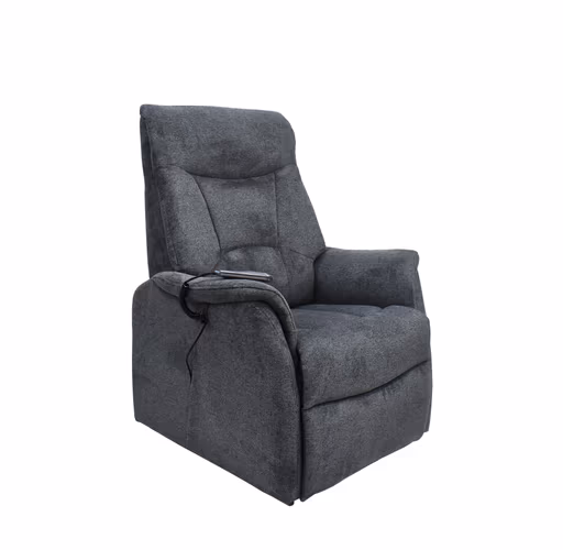 TV-Sessel MAILO - Aufstehhilfe, Relaxfunktion, Kopfteilverstellung, Stoff, Dunkelgrau