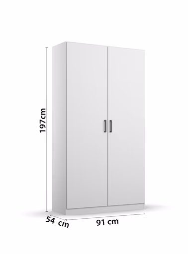 Drehtürenschrank RHONDA- B ca. 91 cm, Weiß