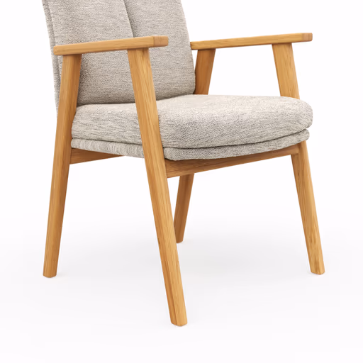 Armlehnstuhl Flore 2 - Stoff, Creme