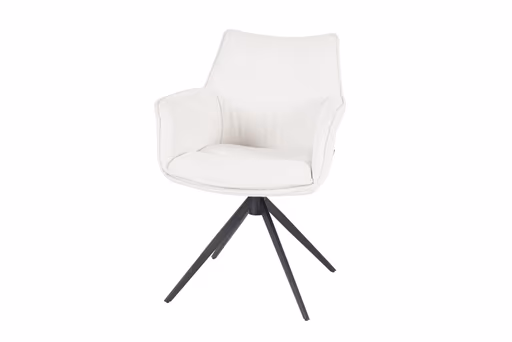 Armlehnstuhl MAIKE - drehbar, Stoff, Weiß