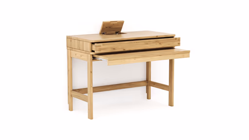 Homeoffice-Schreibtisch Cartago Soft - Wildeiche massiv, bianco geölt