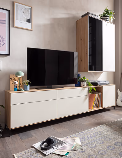 Wohnwand Medio - Melamin, Sand