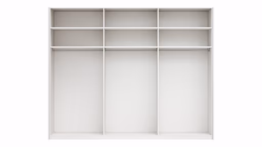 Drehtürenschrank Viana - B ca. 303 cm, Lack, Weiß, Riffholz, Wildeiche