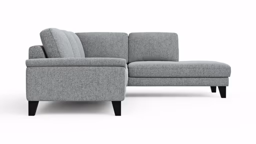 Ecksofa Oviedo - 2,5-Sitzer mit Ecke rechts, Stoff, Hellgrau