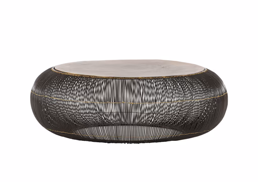 Couchtisch Coffe_Archie - D. ca. 75 cm, Metall, Schwarz