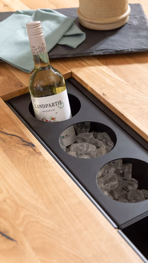 Esstisch Clifton - mit Einsätzen, LB ca. 220x100 cm, Wildeiche massiv, natur geölt