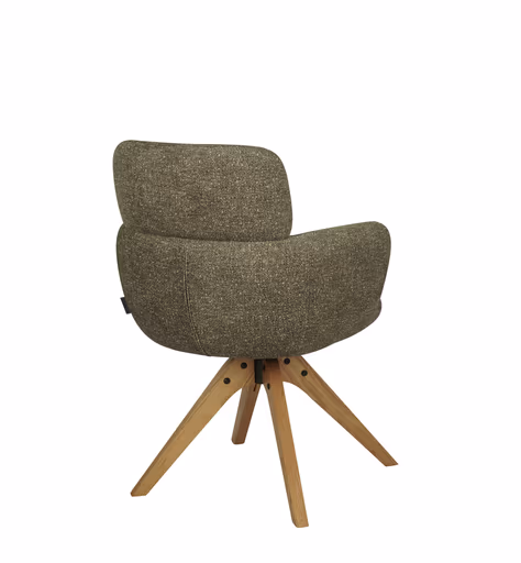 Armlehnstuhl MANJA - drehbar, Stoff, Braun