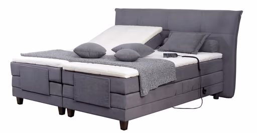 Boxspringbett - Liegefläche ca. 180x200 cm, motorische Verstellung, Stoff, Anthrazit 