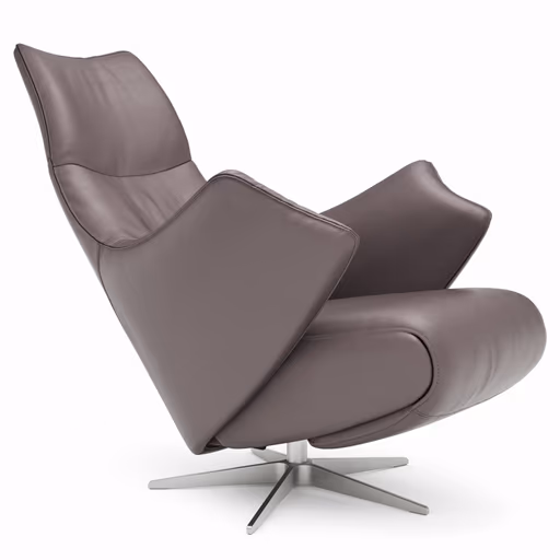 Relaxsessel Girona - Relaxfunktion (motorisch), Leder, Dunkelgrau