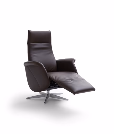 Relaxsessel Girona -  Relaxfunktion (motorisch), Leder, Dunkelbraun