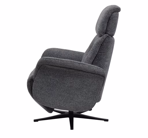 TV-Sessel MARLON - drehbar, Relaxfunktion, Kopfteilverstellung, Stoff, Graublau