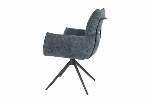 Armlehnstuhl MARGIT - drehbar, Stoff, Graublau