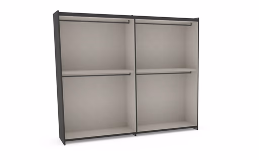 Schiebetürenschrank Loretto - B ca. 280 cm, Lack matt, Anthrazit