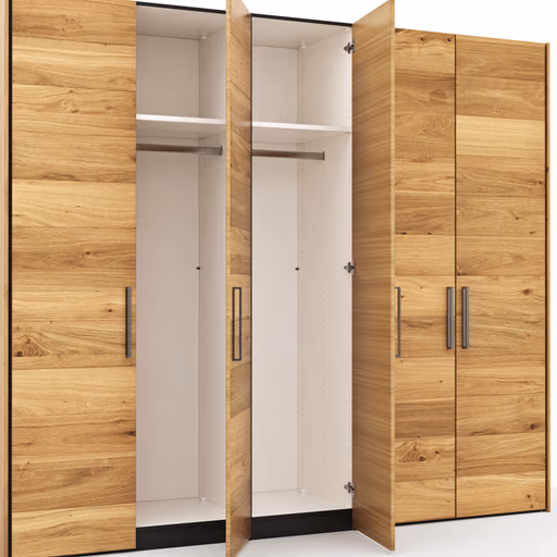 Drehtürenschrank Colorado - B ca. 256 cm, Wildeichefurnier natur