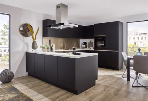 L-Küche 33.170 2 325, schwarz premium matt