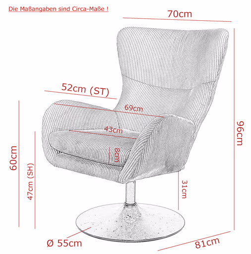 Sessel - drehbar, Stoff, Beige