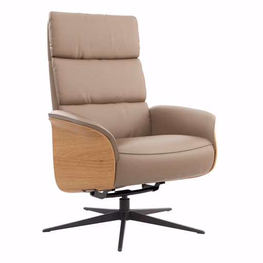 Relaxsessel Amila - Größe M, inkl. Relaxfunktion und Kopfteilverstellung, Leder, Rauchbraun