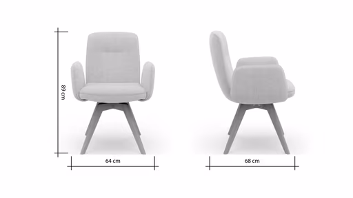 Armlehnstuhl Kamari - Stoff, Beige