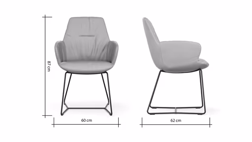 Armlehnstuhl Pegara - Leder, Mauve, Kufe