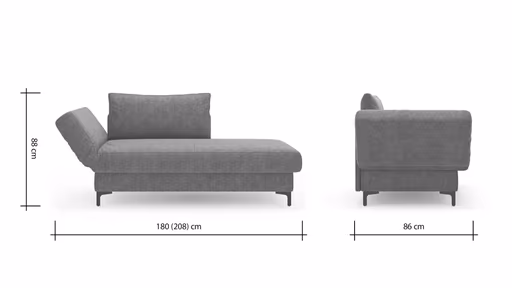 Schlafsofa Verano - Ausrichtung links inkl. Schlaffunktion und Bettkasten, Stoff, Petrol