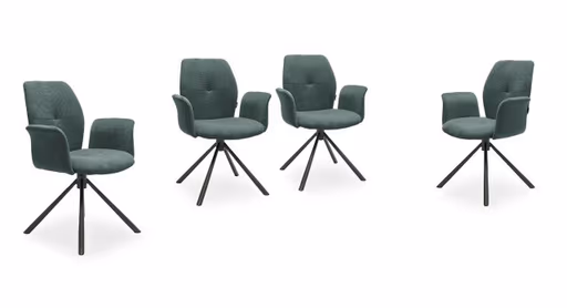 Armlehnstuhl MANOA - drehbar, Stoff, Petrol