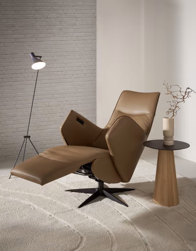 Relaxsessel Riposo - inkl. motorischer Relaxfunktion, Leder, Braun