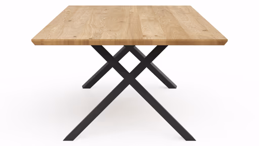 Esstisch Flore - LB ca. 220x120 cm, Wildeiche massiv, natur geölt