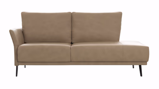 Recamiere Rosario - Ausrichtung links, Leder, Rauchbraun