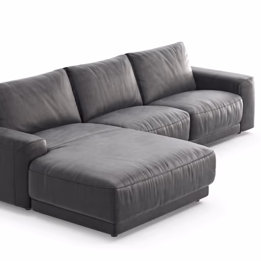 Ecksofa Balok - Longchair groß links mit 2,5-Sitzer, Stoff, Anthrazit