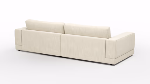 Ecksofa Juni - 1,5-Sitzer mit Longchair rechts, Stoff, Natur