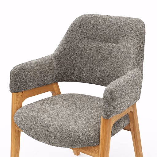 Armlehnstuhl Flore 1 - Stoff, Steingrau