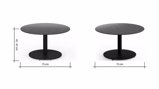 Couchtisch Camas - LBH ca. 75x75x42 cm, Keramik, Schwarz