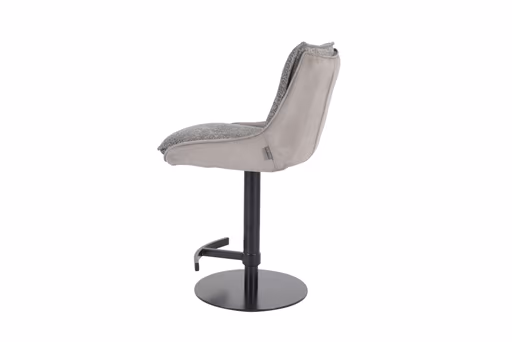 Barhocker MANDY - höhenverstellbar, Stoff, Graubeige