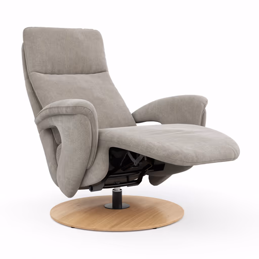 Sessel Tulsa Relax - Größe M, inkl. Kopf-/Fußteil/Rückenlehne verstellbar, Stoff, Graubeige