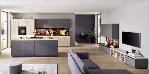 Inseküche 33.170 2 324, Schiefergrau